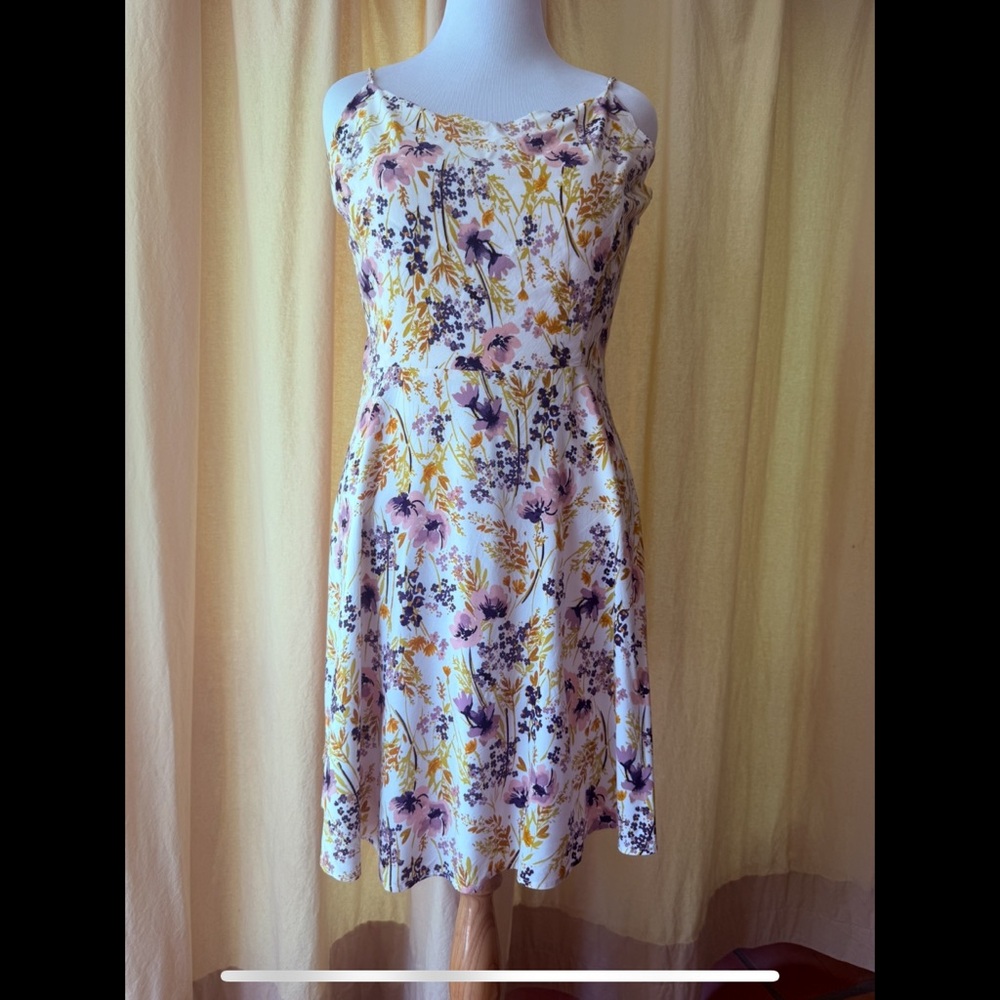 Floral Print Adjustable Strap Fit and Flare Dress